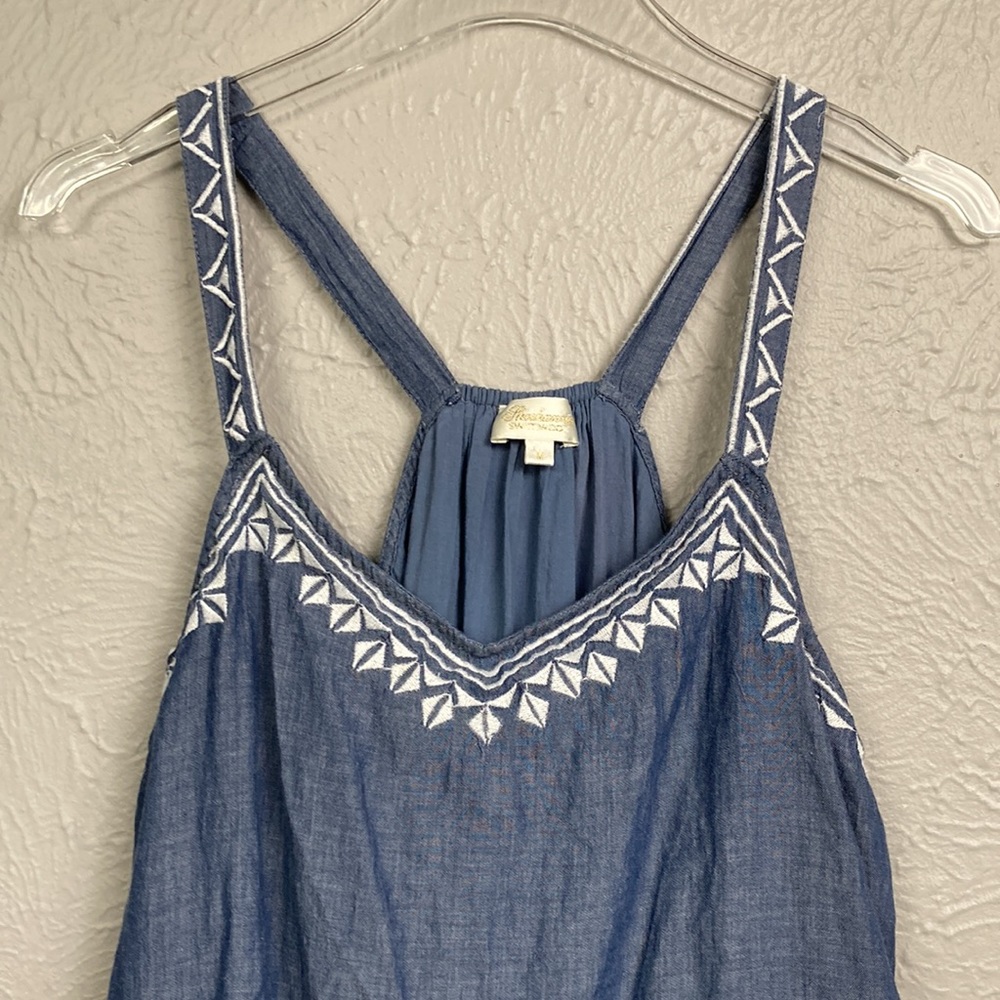 Shoshanna Swimwear Blue & White Embroidered Tassel Romper Shorts Cover U… - Picture 8 of 15